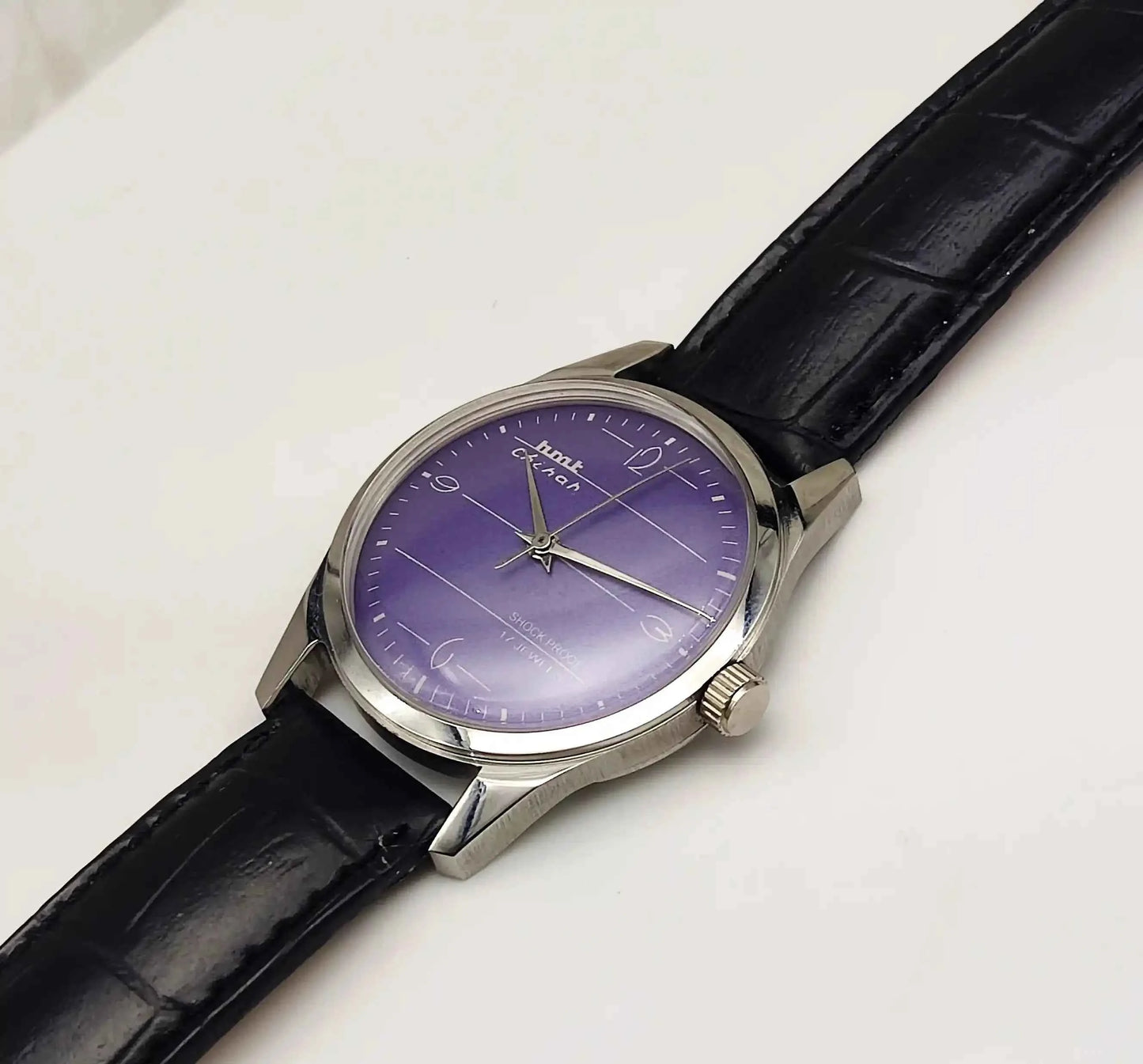 HMT Chinar English Numerals Indices Purple Dial 17 Jewels Handwinding