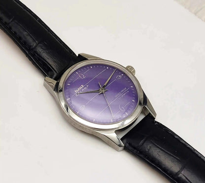 HMT Chinar English Numerals Indices Purple Dial 17 Jewels Handwinding