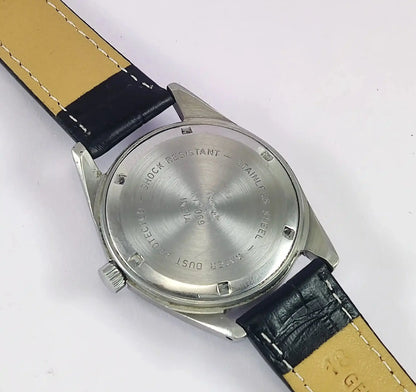 HMT Devanagari Para Shock 17 Jewels Green Dial Mechanical Handwinding Men's Watch Discover-Diamonds