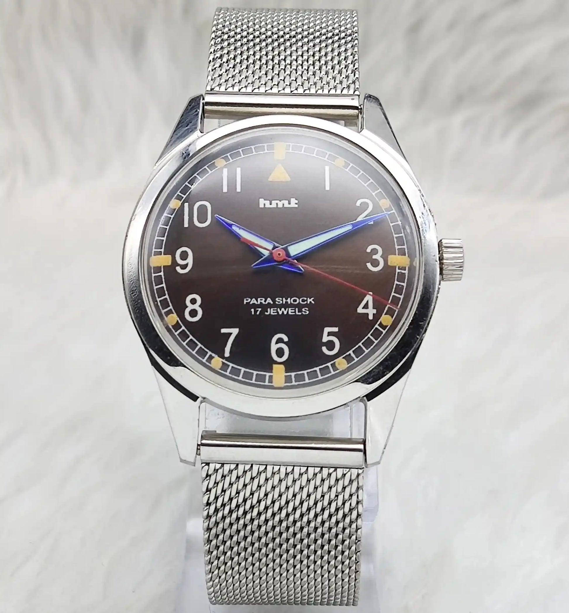 HMT English Numerals Para Shock 17 Jewels Brown Dial