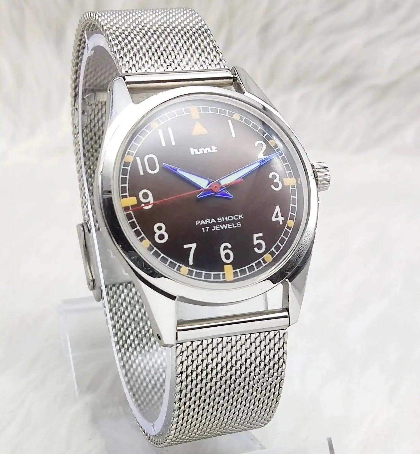 HMT English Numerals Para Shock 17 Jewels Brown Dial