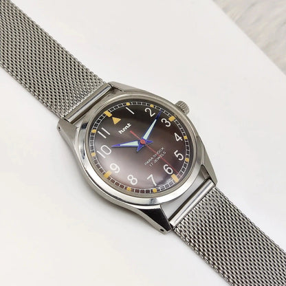 HMT English Numerals Para Shock 17 Jewels Brown Dial