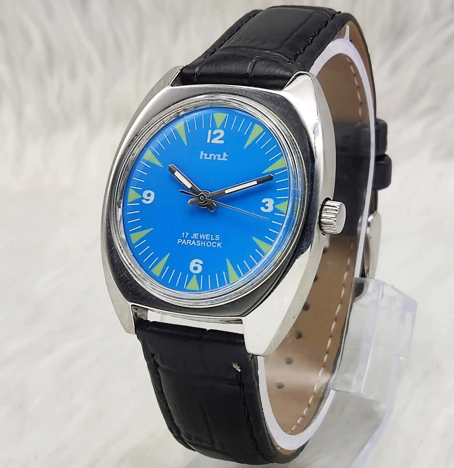 HMT English Numerals-Stick Indices Sky Blue Dial 17 Jewels Handwinding