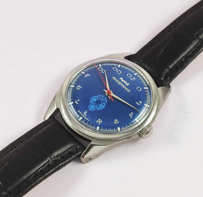 HMT Gandaberunda Kannada Numerals 17 Jewels Blue Dial Handwinding Men's Watch 0231 Discover-Diamonds