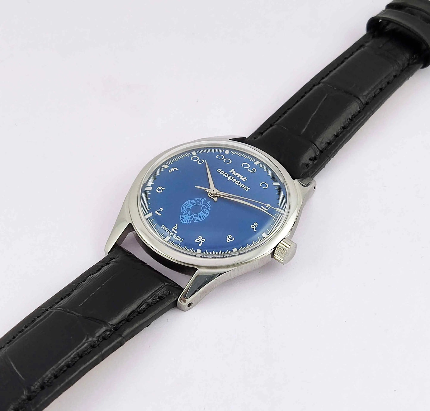 HMT Gandaberunda Kannada Numerals 17 Jewels Blue Dial Handwinding Men's Watch 0231 (Copy) Discover-Diamonds