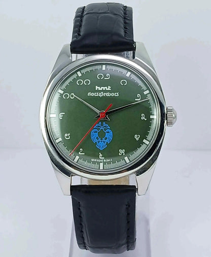 HMT Gandaberunda Kannada Numerals 17 Jewels Green Dial Handwinding Men's Watch 0231 Discover-Diamonds