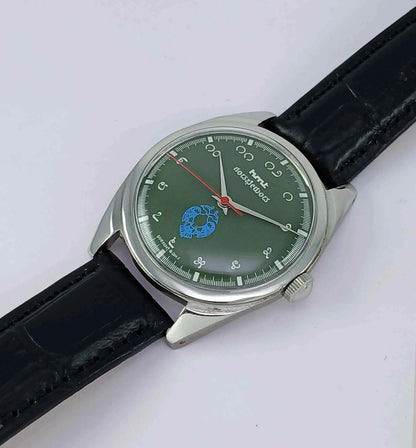 HMT Gandaberunda Kannada Numerals 17 Jewels Green Dial Handwinding Men's Watch 0231 Discover-Diamonds