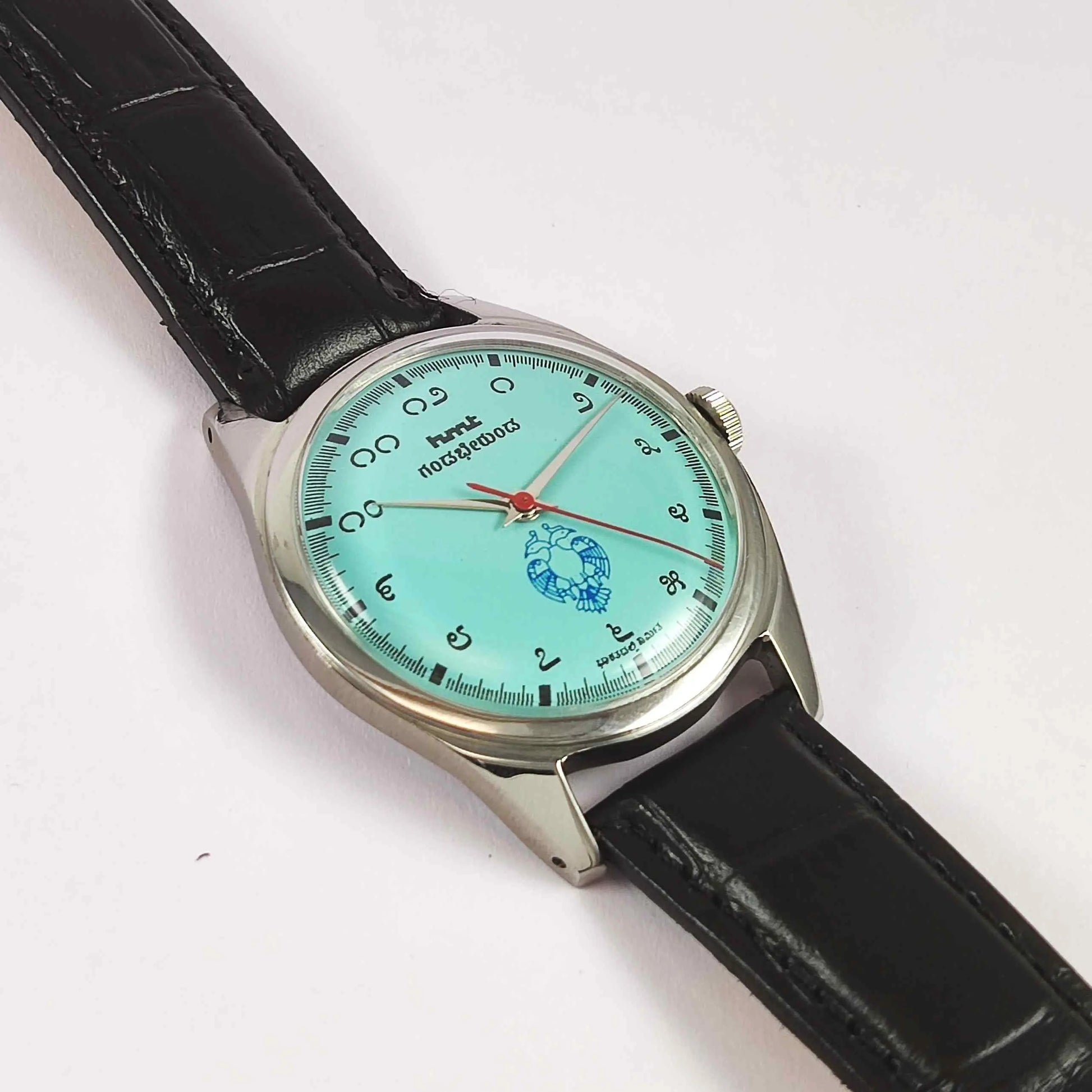HMT Gandaberunda Kannada Numerals 17 Jewels Turquoise Dial  Handwinding Men's Watch 0231 Discover-Diamonds