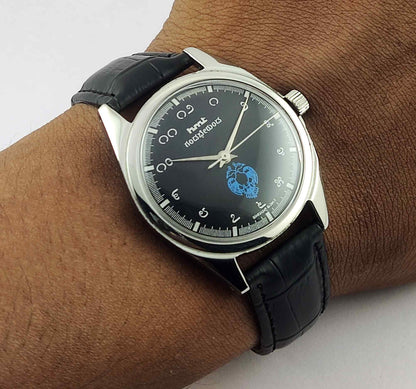 HMT Gandaberunda Kannada Numerals Black Dial 17 Jewels Handwinding Men's Watch 0231 Discover-Diamonds