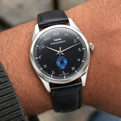 HMT Gandaberunda Kannada Numerals Black Dial 17 Jewels Handwinding Watch Discover-Diamonds Physical