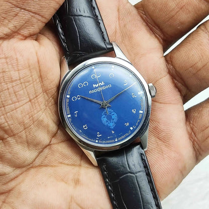 HMT Gandaberunda Kannada Numerals Blue Dial 17 Jewels Handwinding Men's Watch 0231