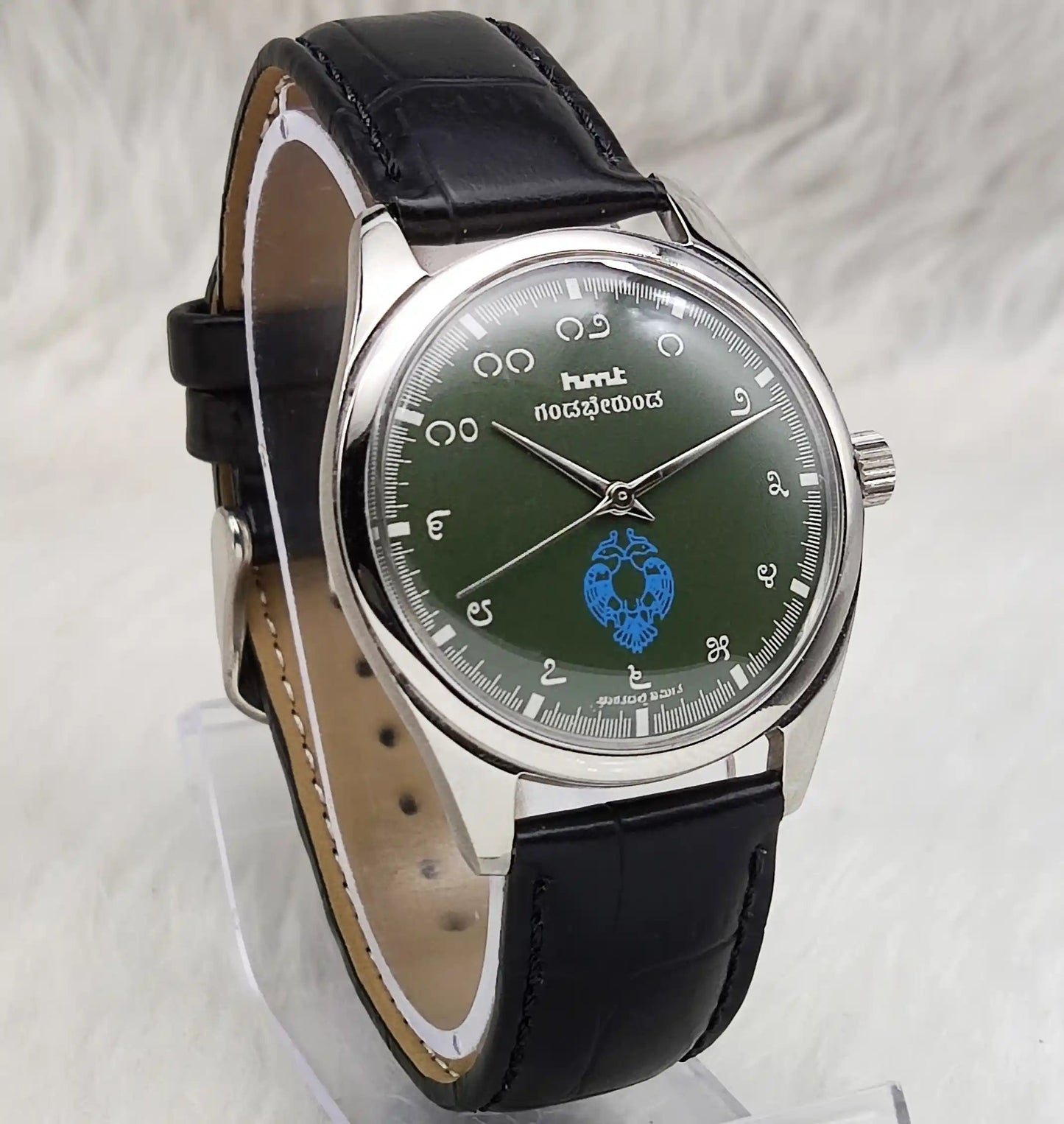 HMT Gandaberunda Kannada Numerals Green Dial 17 Jewels Handwinding Men's Watch 0231 Discover-Diamonds Physical