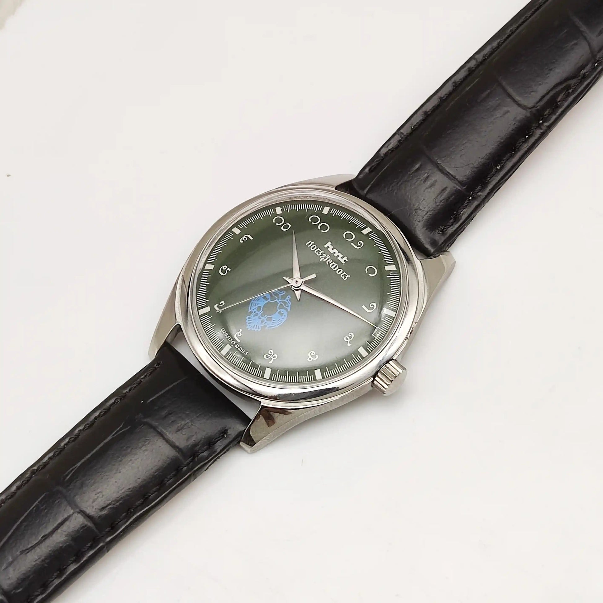 HMT Gandaberunda Kannada Numerals Green Dial 17 Jewels Handwinding Men's Watch 0231 Discover-Diamonds Physical