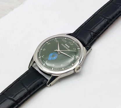 HMT Gandaberunda Kannada Numerals Green Dial 17 Jewels Handwinding Discover-Diamonds Physical