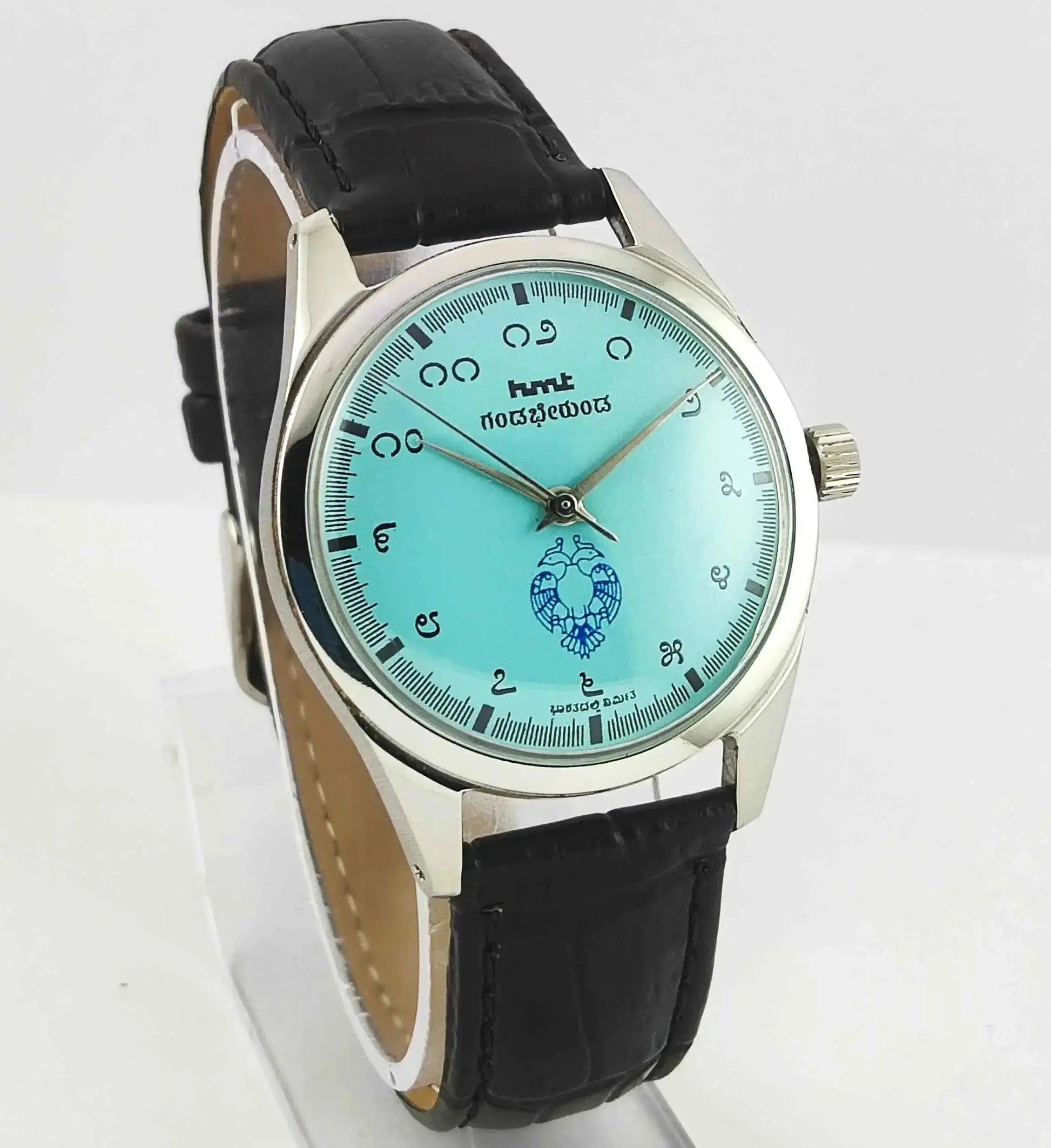 HMT Gandaberunda Kannada Numerals Turquoise Dial 17 Jewels Handwinding Men's Watch 0231 - Discover-Diamonds