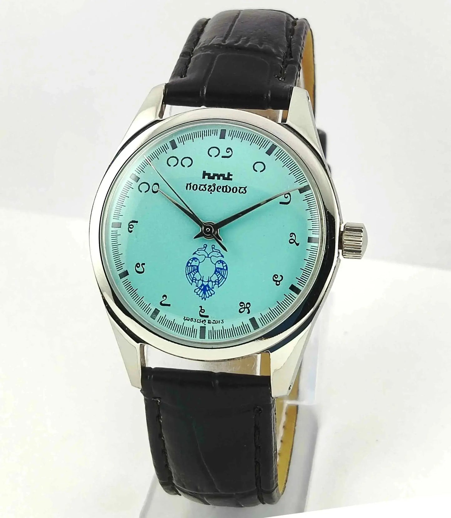 HMT Gandaberunda Kannada Numerals Turquoise Dial 17 Jewels Handwinding Men's Watch 0231 - Discover-Diamonds