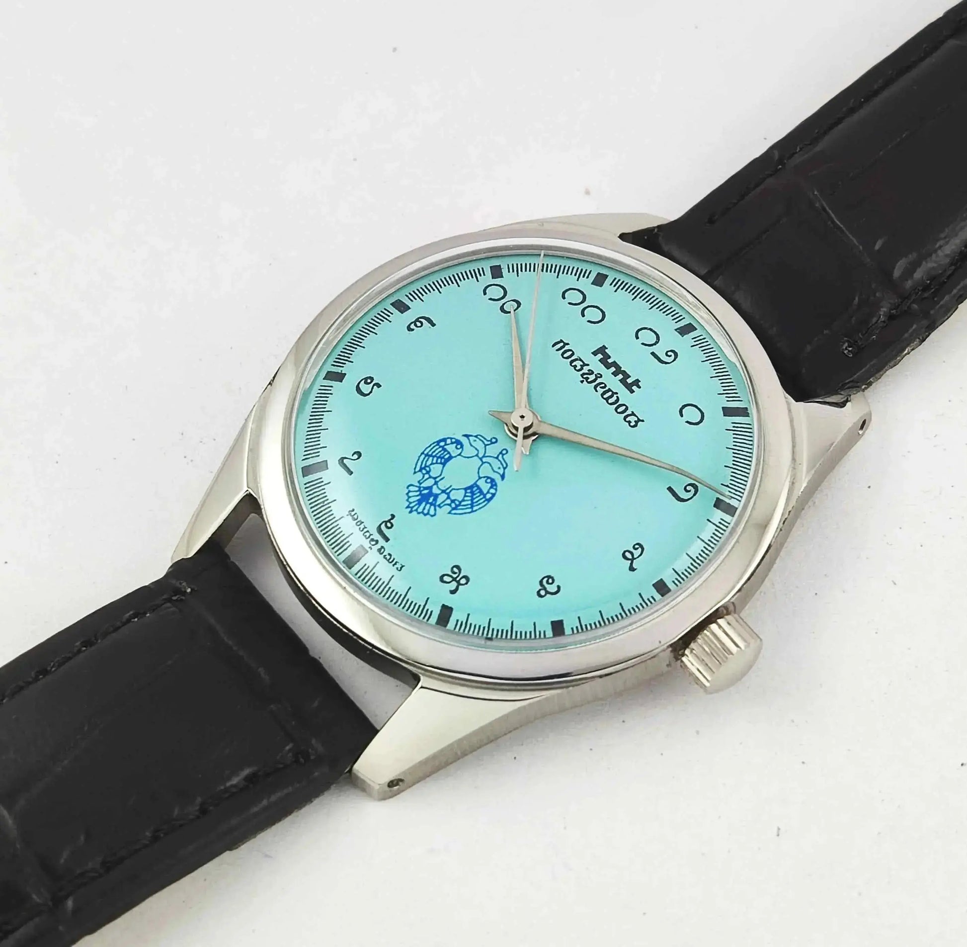 HMT Gandaberunda Kannada Numerals Turquoise Dial 17 Jewels Handwinding Men's Watch 0231 - Discover-Diamonds