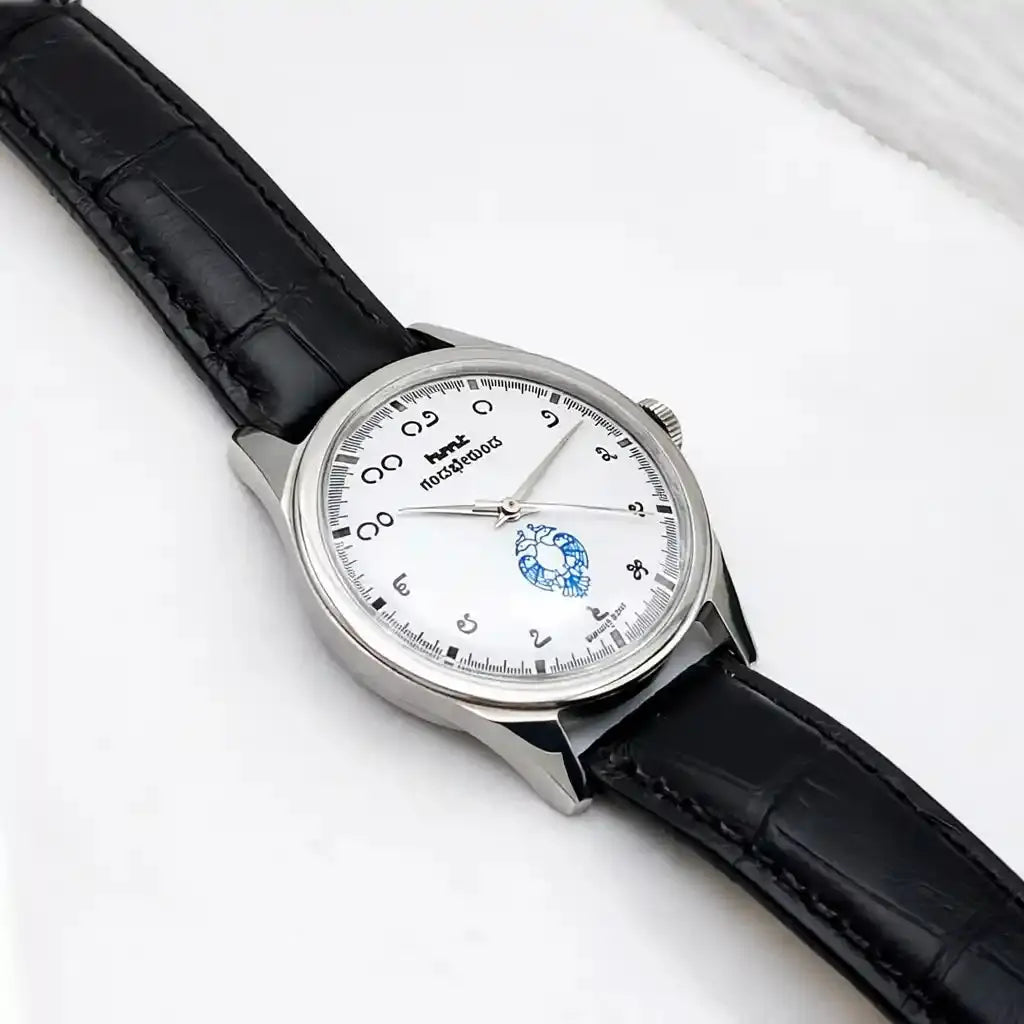 HMT Gandaberunda Kannada Numerals White Dial 17 Jewels Handwinding Watch 0231 Discover-Diamonds Physical