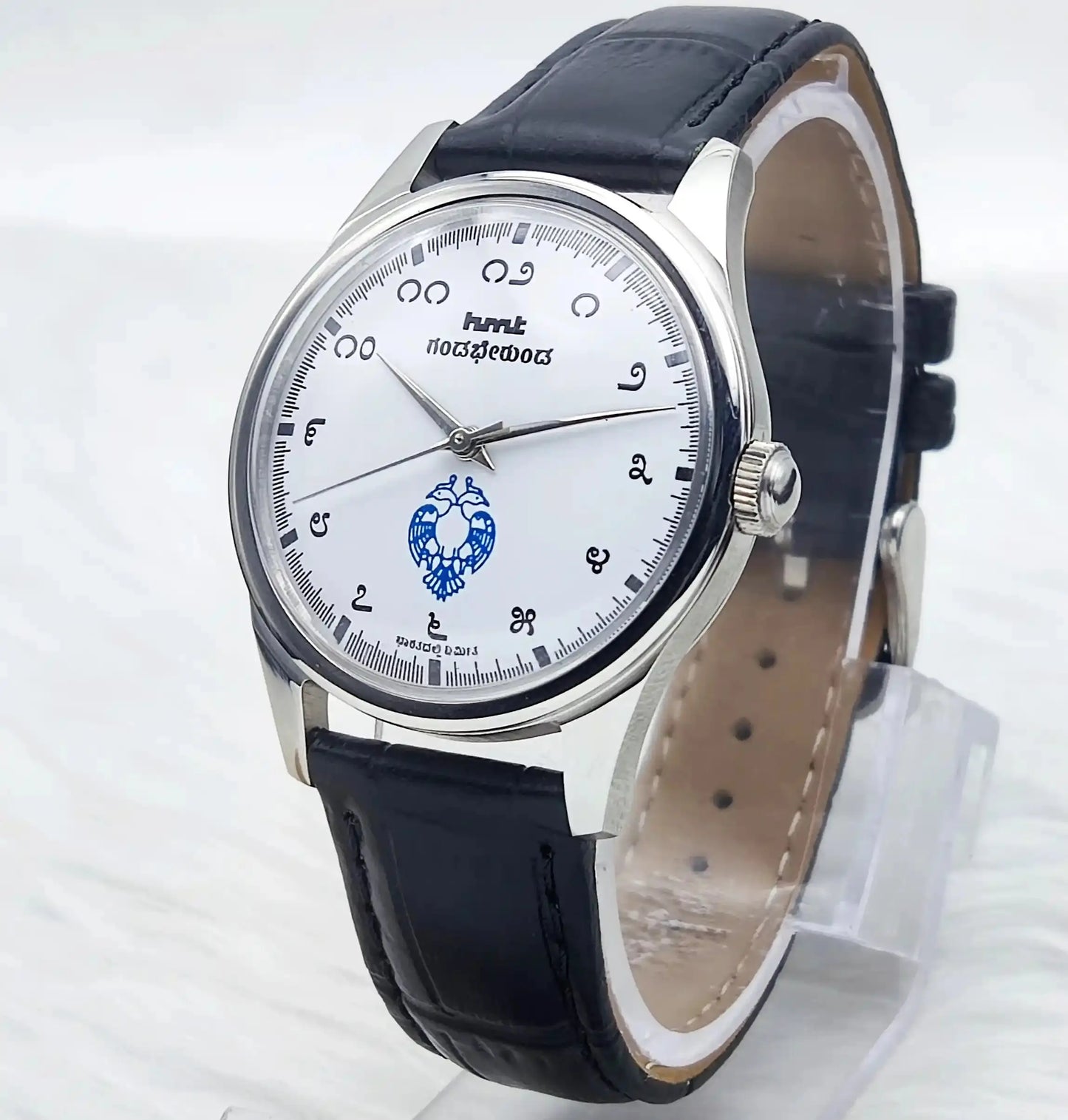HMT Gandaberunda Kannada Numerals White Dial Para Shock 17 Jewels