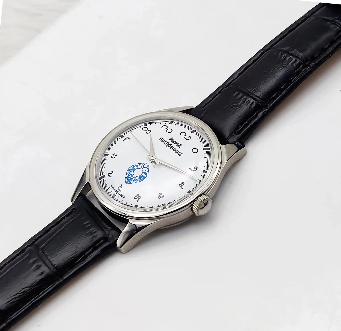 HMT Gandaberunda Kannada Numerals White Dial Para Shock 17 Jewels