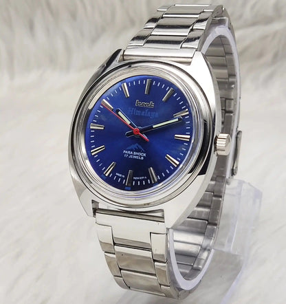 HMT Himalaya 17 Jewels Bluish Dial Handwinding Watch Transparent Back