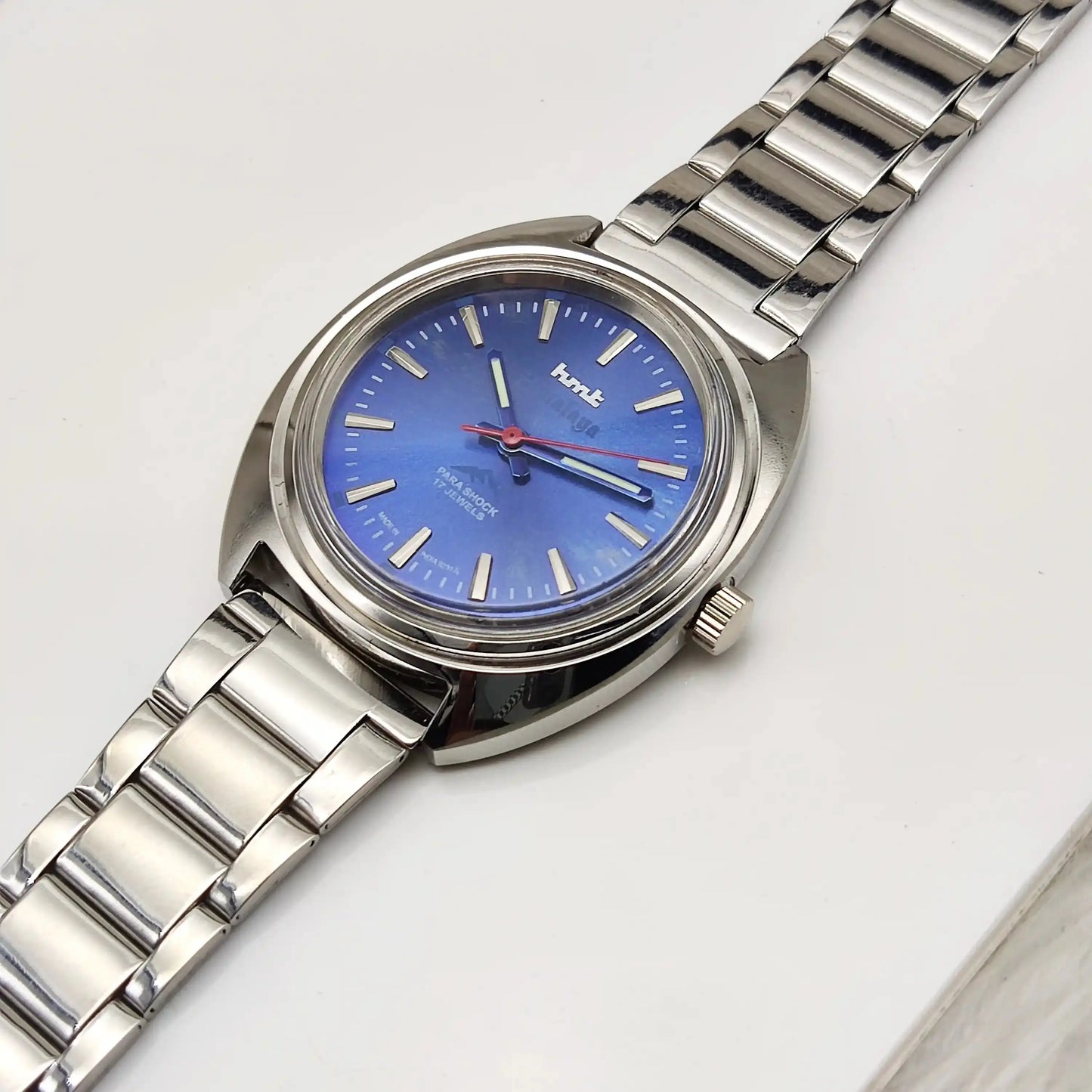 HMT Himalaya 17 Jewels Bluish Dial Handwinding Watch Transparent Back