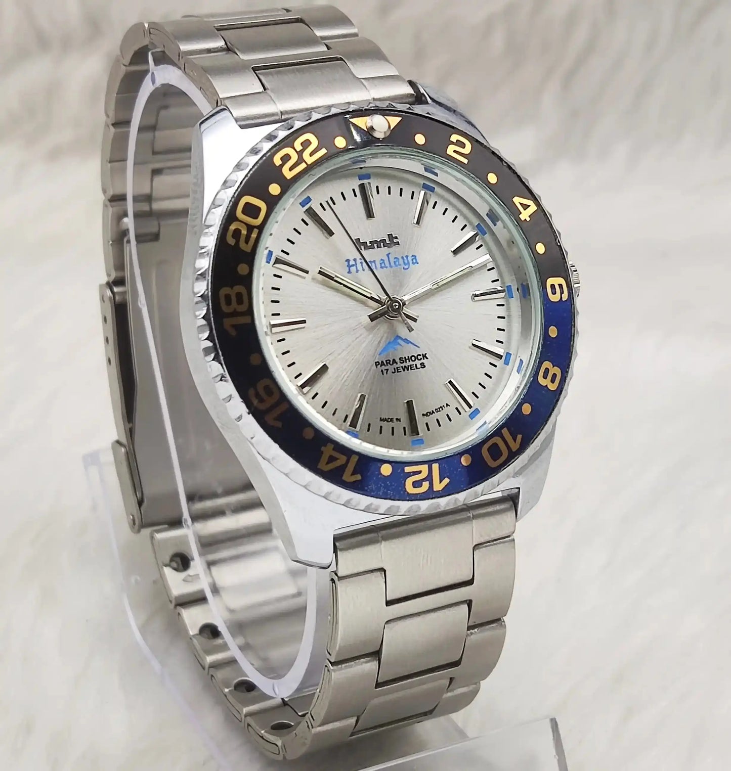 HMT Himalaya 17 Jewels Silver Dial Handwinding Transparent Back