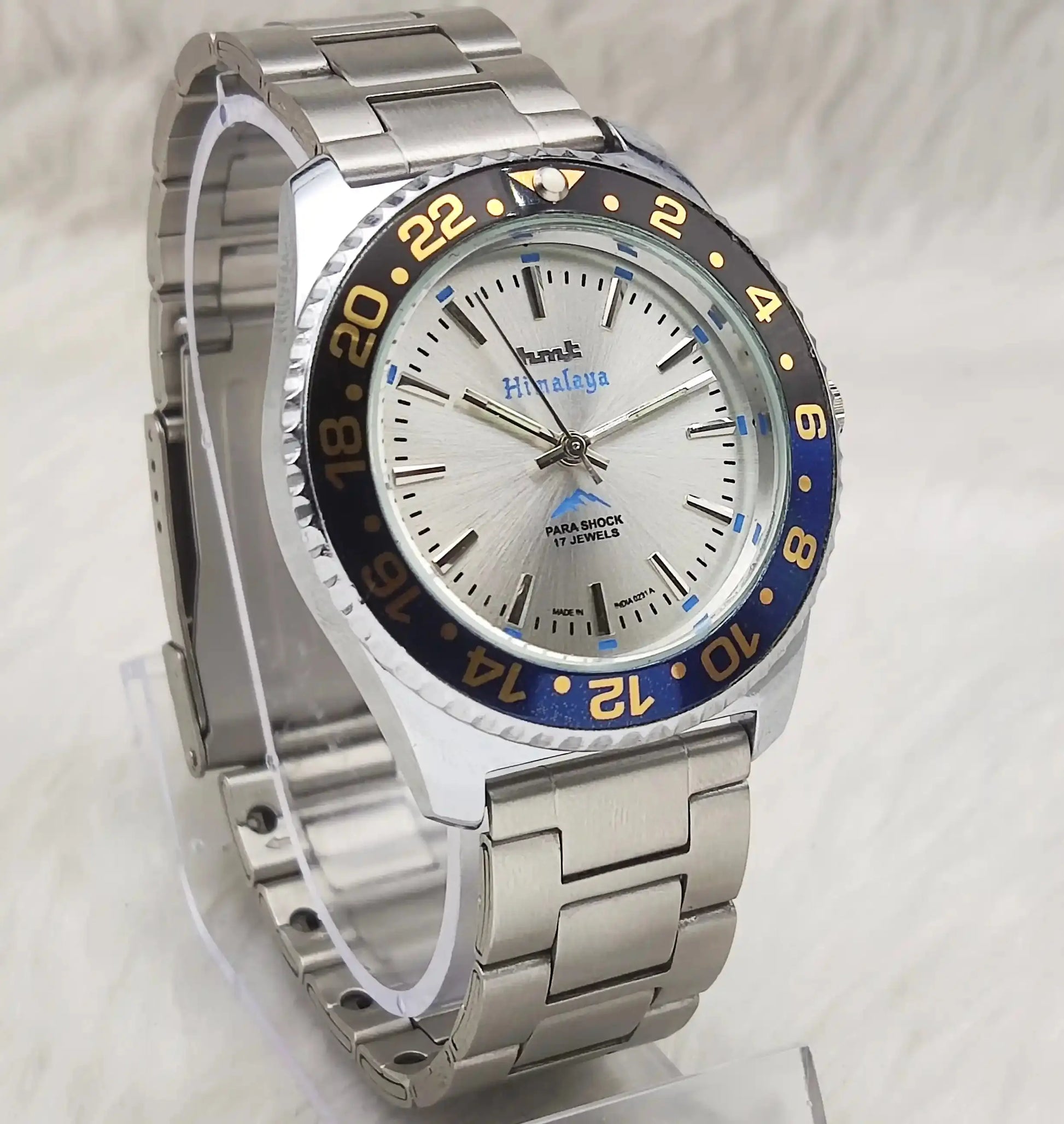 HMT Himalaya 17 Jewels Silver Dial Handwinding Transparent Back