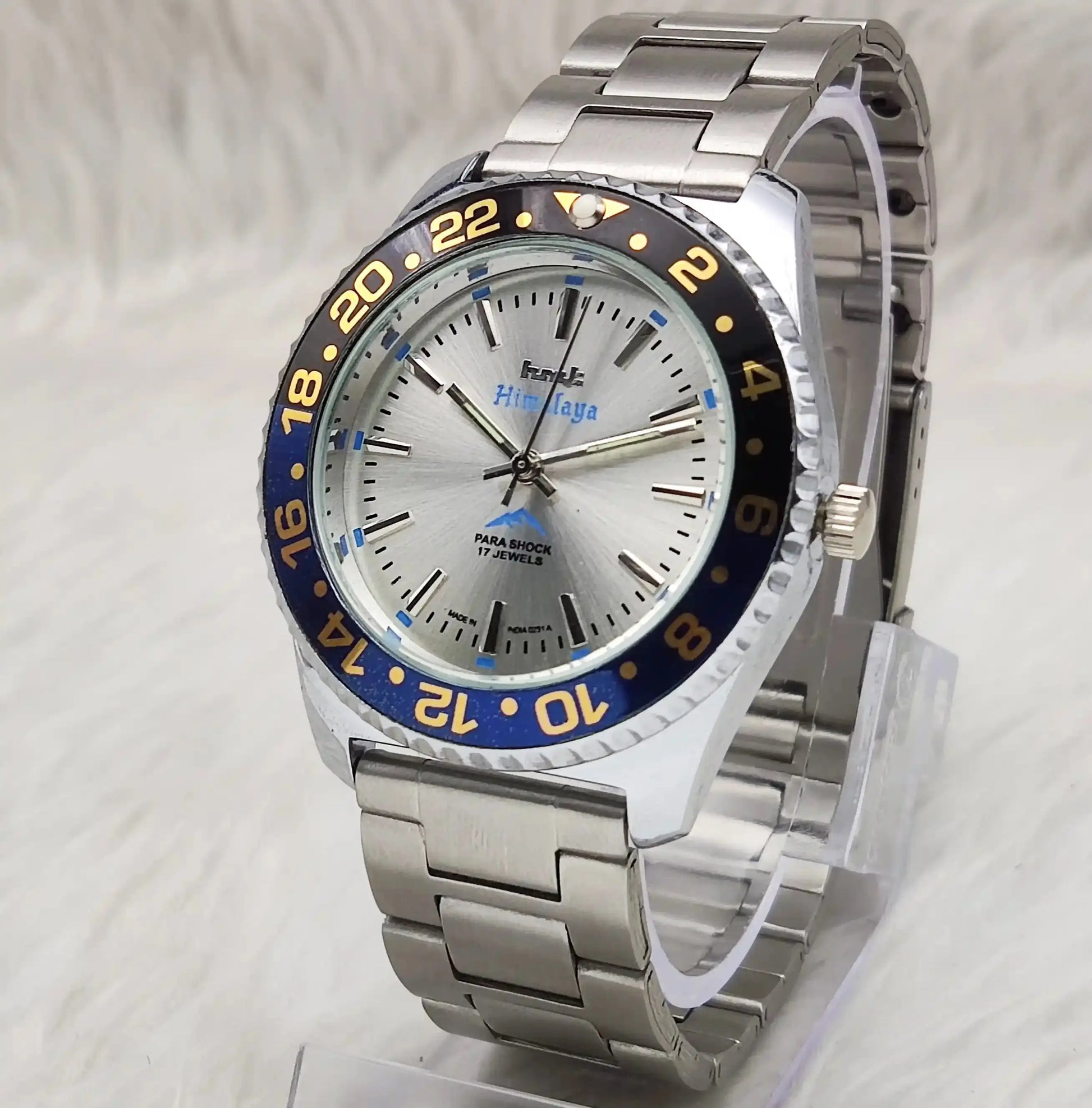 HMT Himalaya 17 Jewels Silver Dial Handwinding Transparent Back
