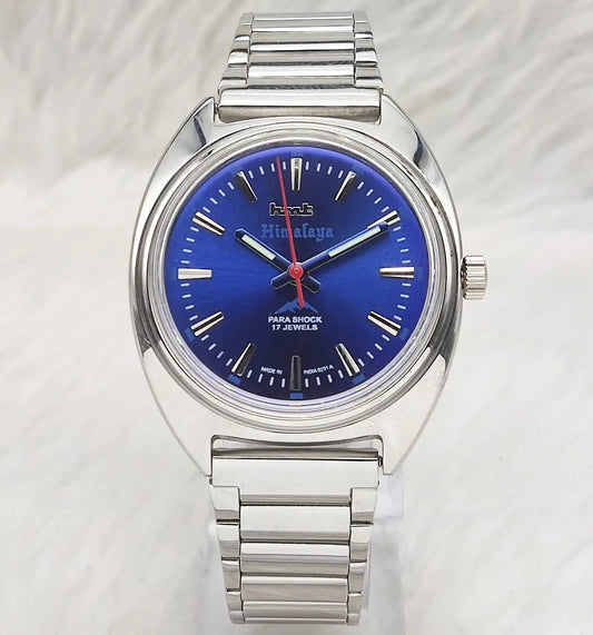 HMT Himalaya 17 Jewels Stick Indices Blue Dial
