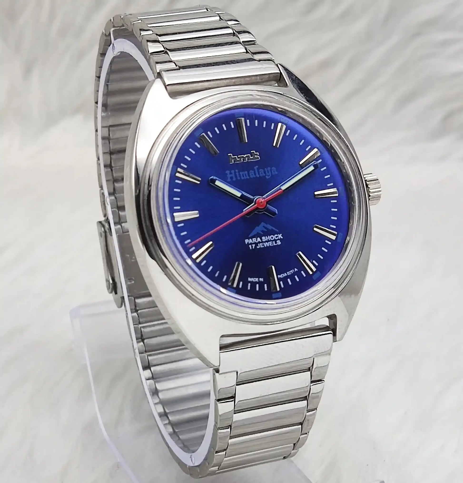 HMT Himalaya 17 Jewels Stick Indices Blue Dial
