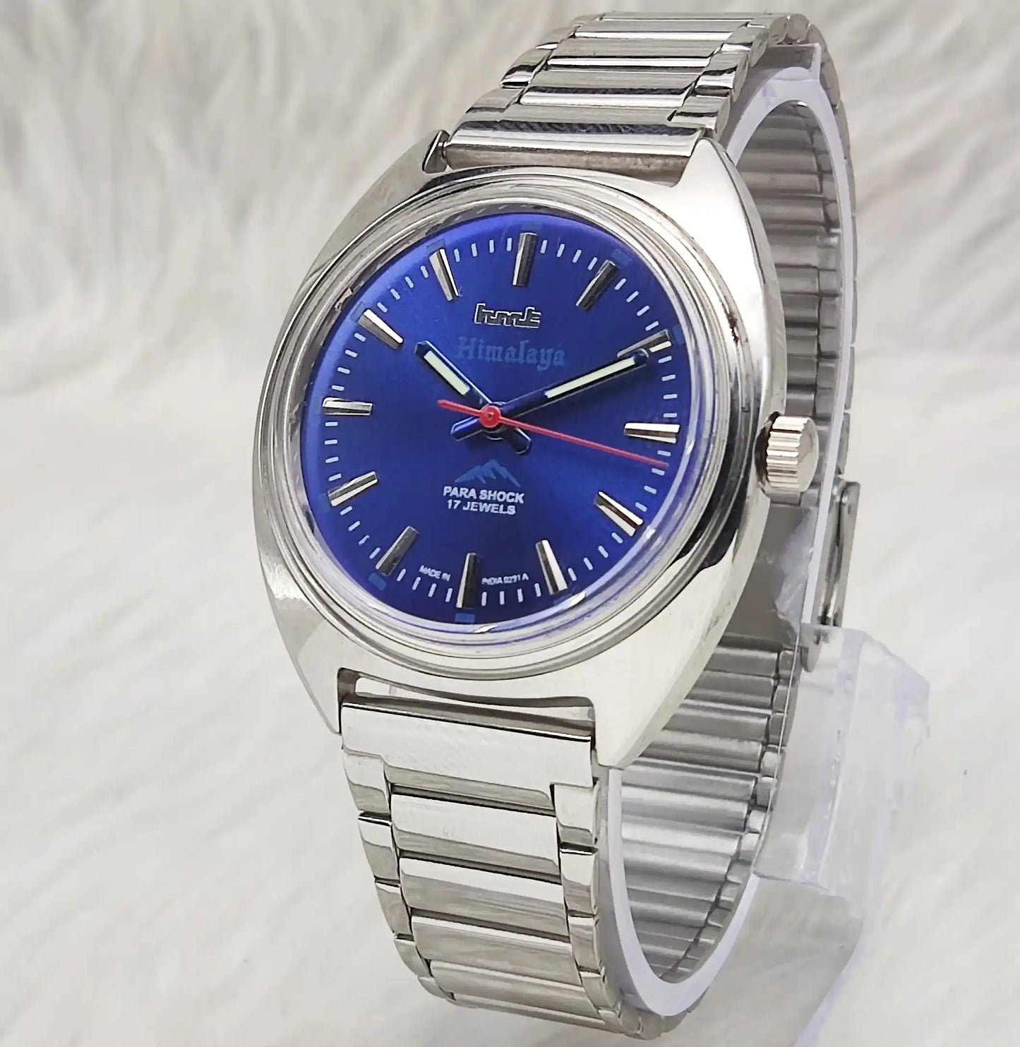 HMT Himalaya 17 Jewels Stick Indices Blue Dial