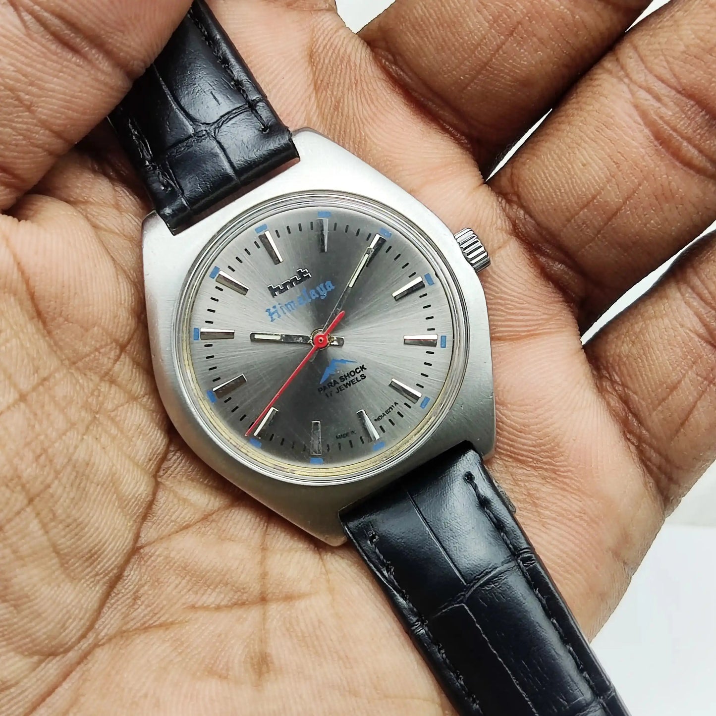 HMT Himalaya 17 Jewels Stick Indices Silver Dial Handwinding
