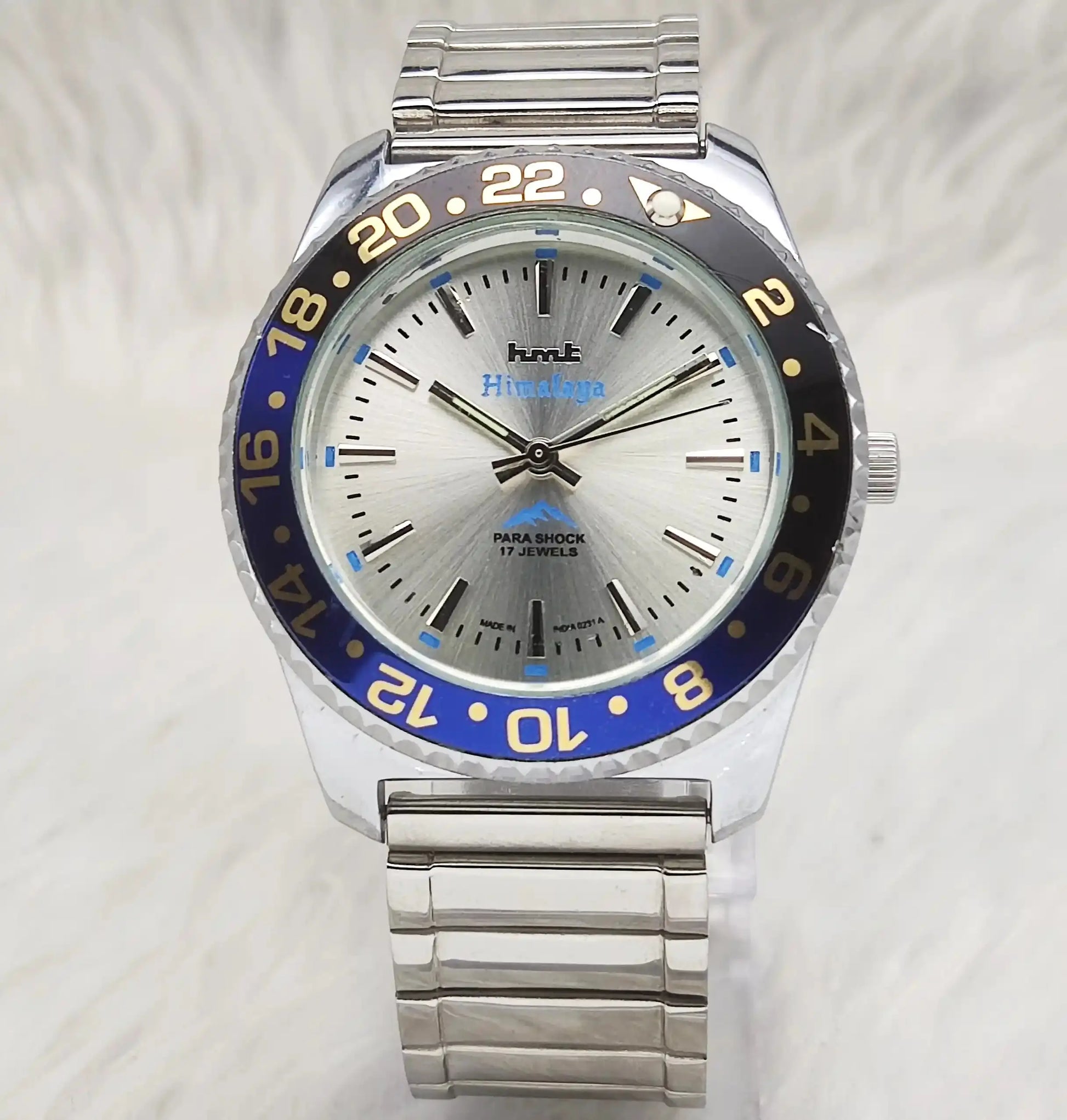 HMT Himalaya 17 Jewels Stick Indices Silver Dial Handwinding Transparent Back