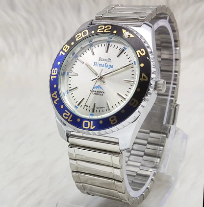 HMT Himalaya 17 Jewels Stick Indices Silver Dial Handwinding Transparent Back