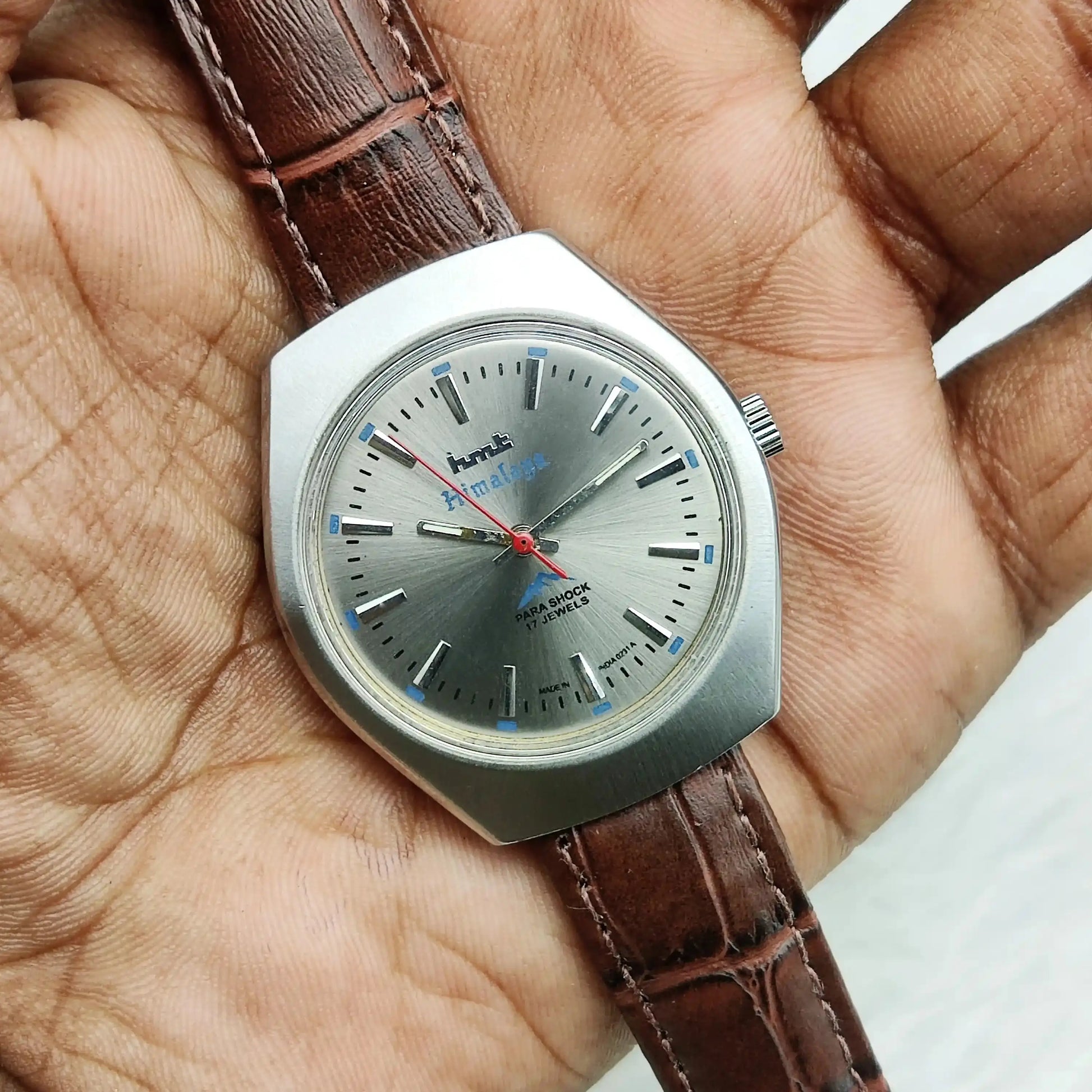 HMT Himalaya 17 Jewels Stick Indices Silver Dial Handwinding Watch