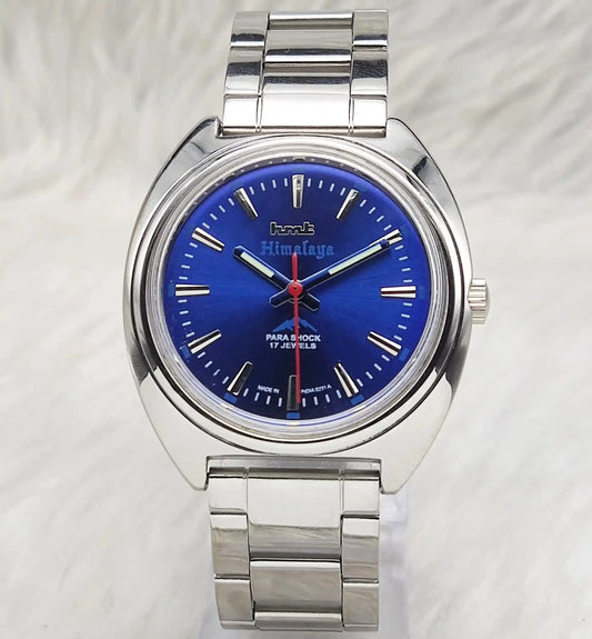 HMT Himalaya Blue Stick Indices Dial Transparent Back Handwinding