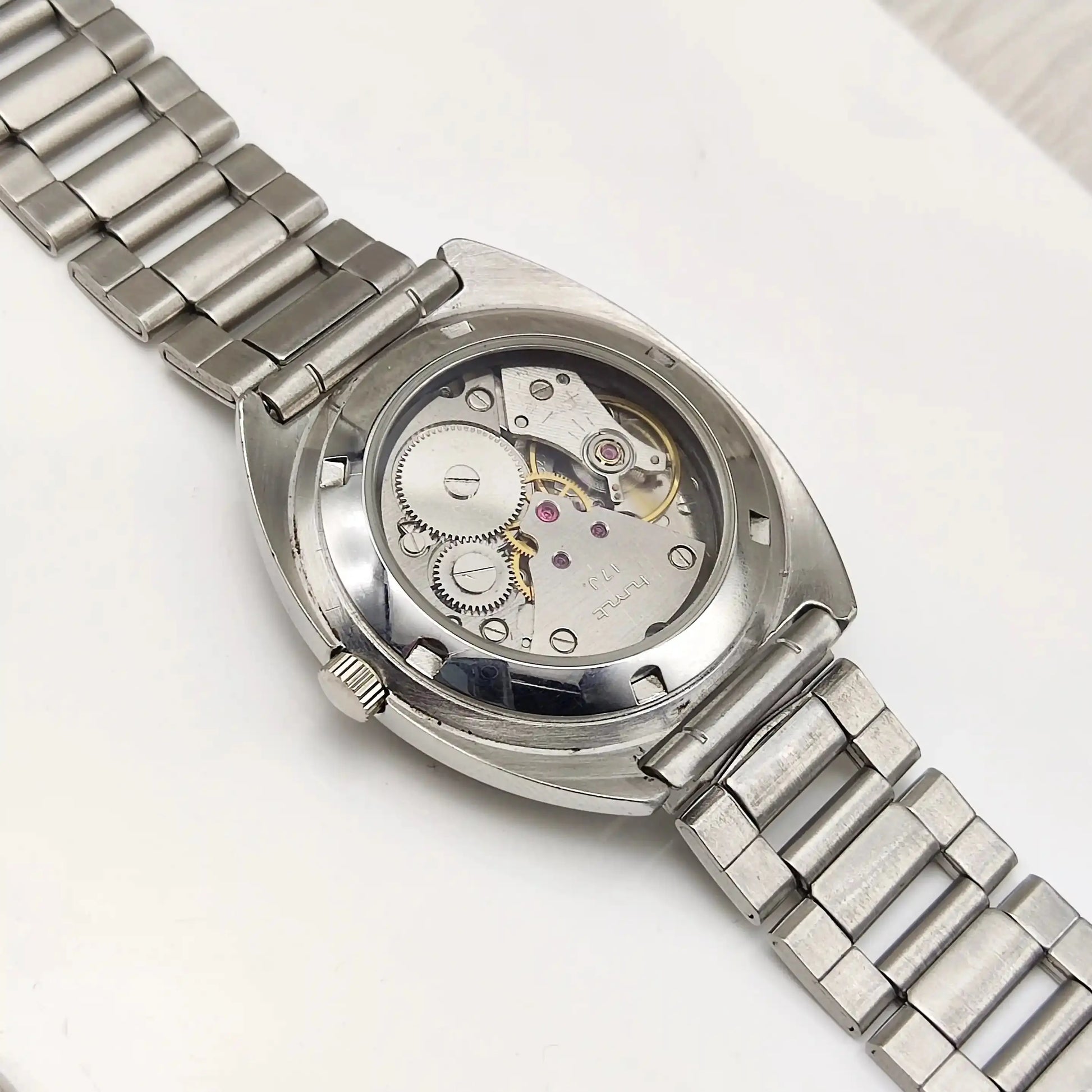 HMT Himalaya Blue Stick Indices Dial Transparent Back Handwinding