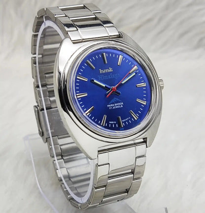 HMT Himalaya Blue Stick Indices Dial Transparent Back Handwinding