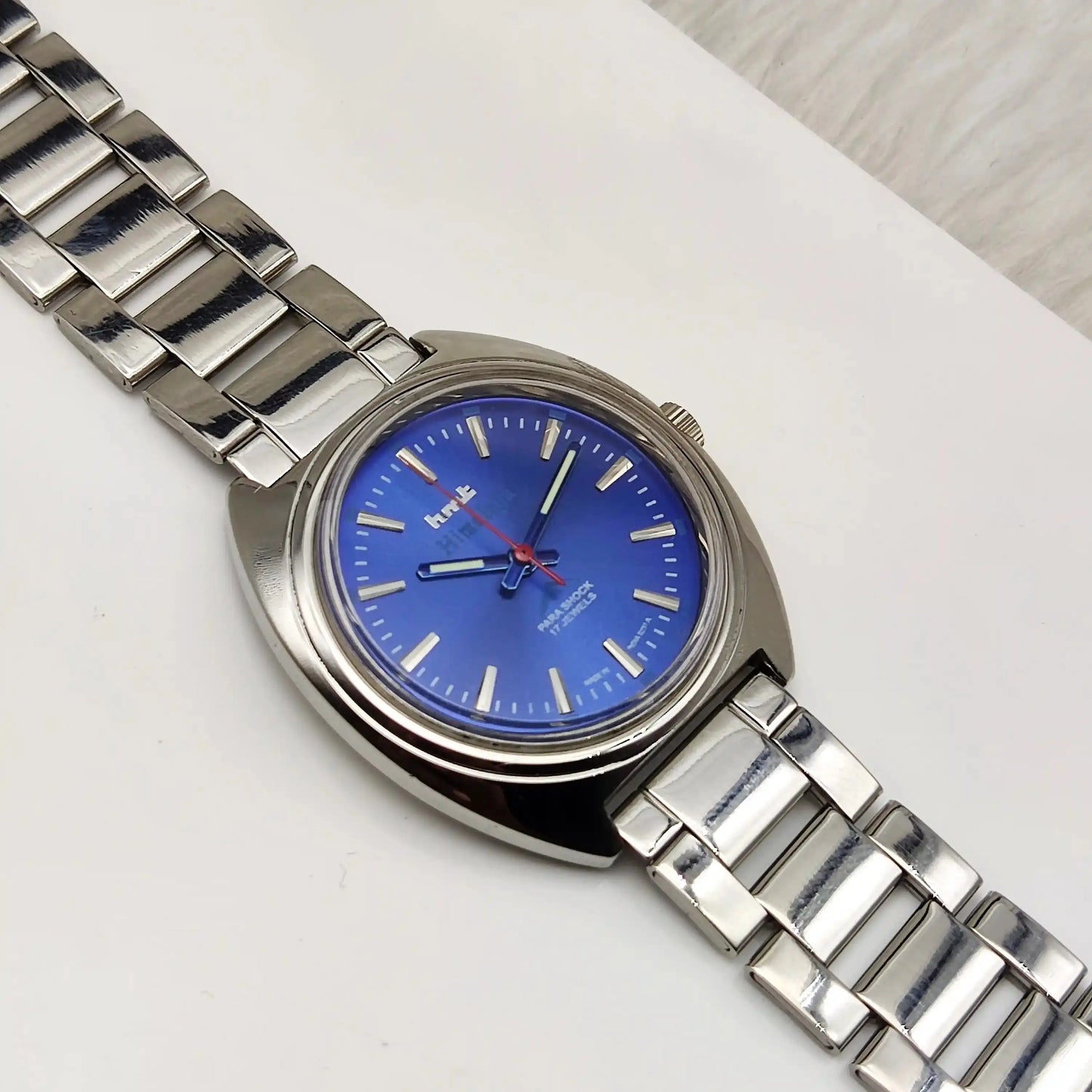 HMT Himalaya Blue Stick Indices Dial Transparent Back Handwinding