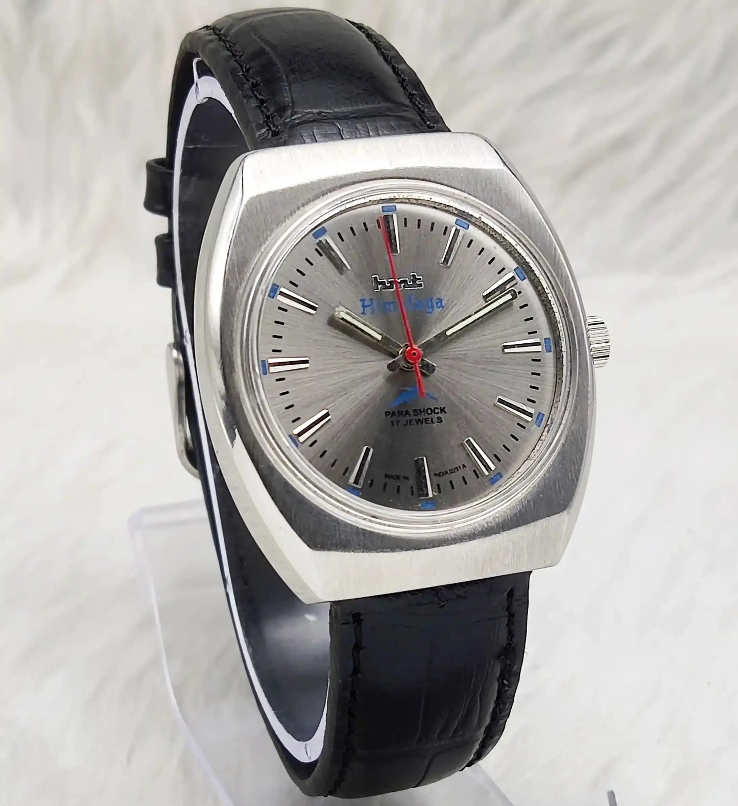 HMT Himalaya Handwinding 17 Jewels Stick Indices Silver Dial