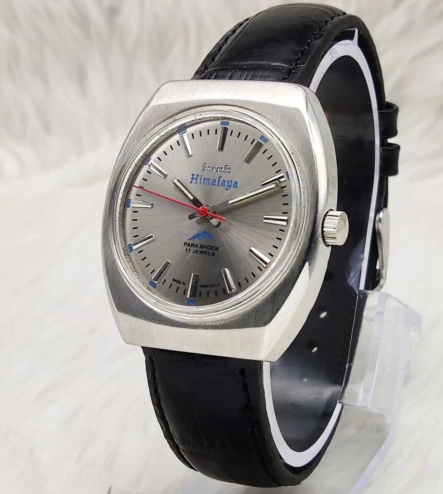 HMT Himalaya Handwinding 17 Jewels Stick Indices Silver Dial