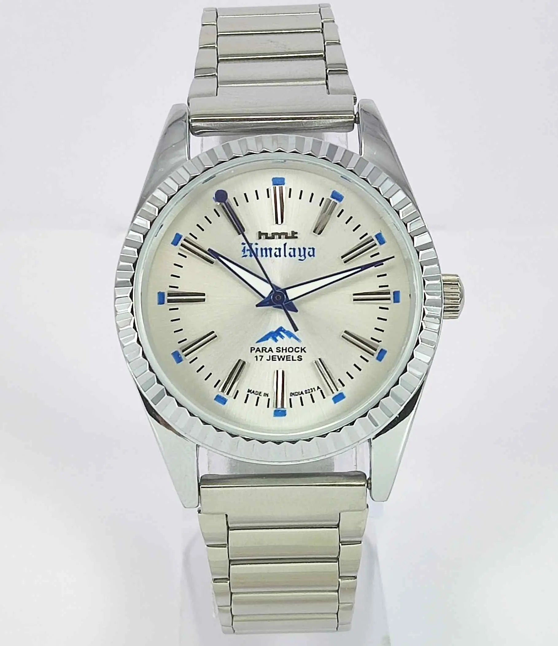 HMT Himalaya Silver Dial Transparent Back Mechanical Handwinding Men's Watch 0231 Discover-Diamonds