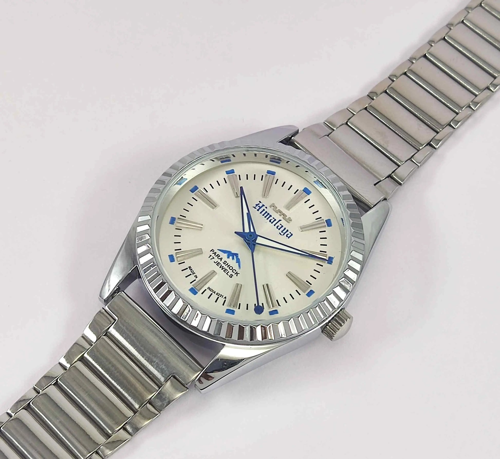 HMT Himalaya Silver Dial Transparent Back Mechanical Handwinding Men's Watch 0231 Discover-Diamonds