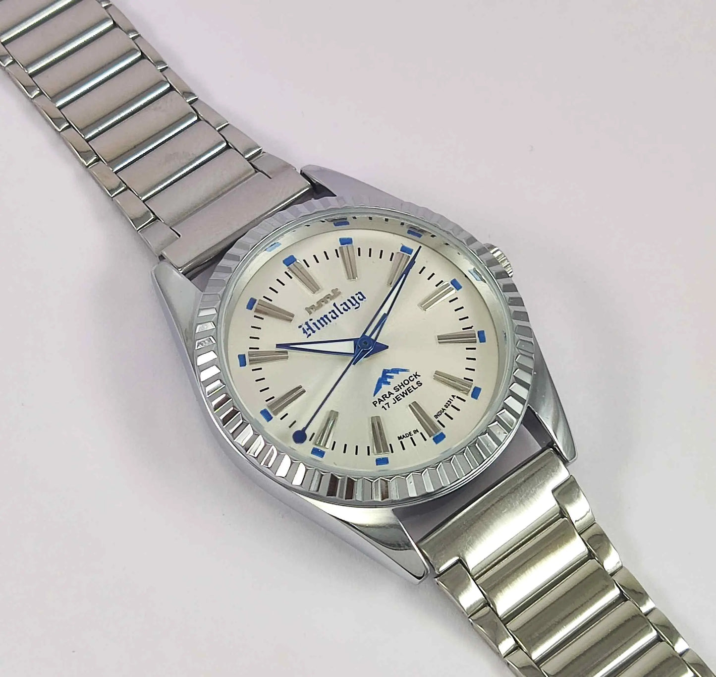 HMT Himalaya Silver Dial Transparent Back Mechanical Handwinding Men's Watch 0231 Discover-Diamonds