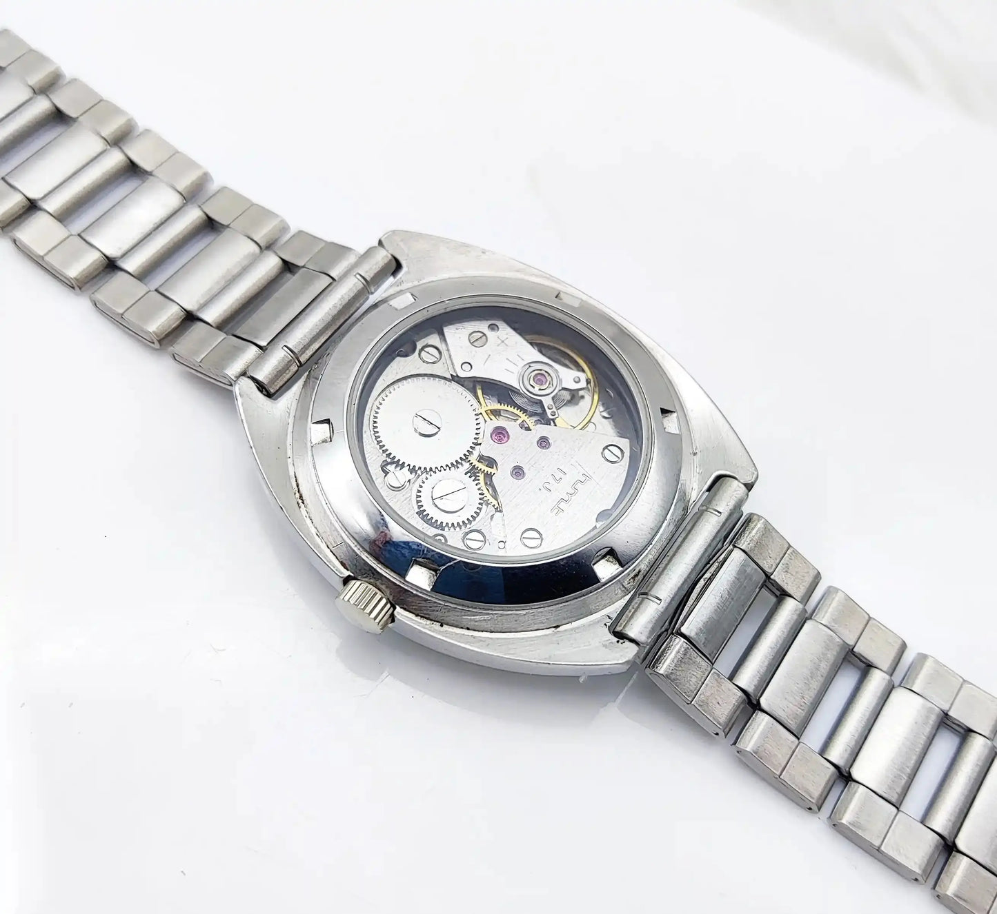 HMT Himalaya Transparent Back Para Shock 17 Jewels Blue Dial  Handwinding 0231 Discover-Diamonds Physical