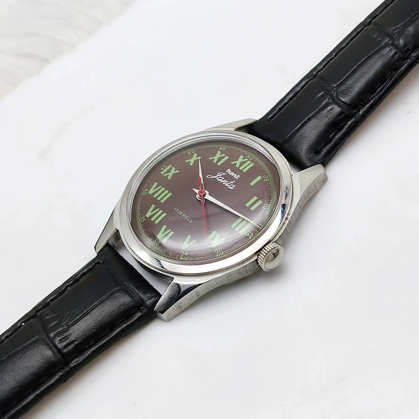 HMT Janata 17 Jewels Brown Dial Handwinding Transparent Back