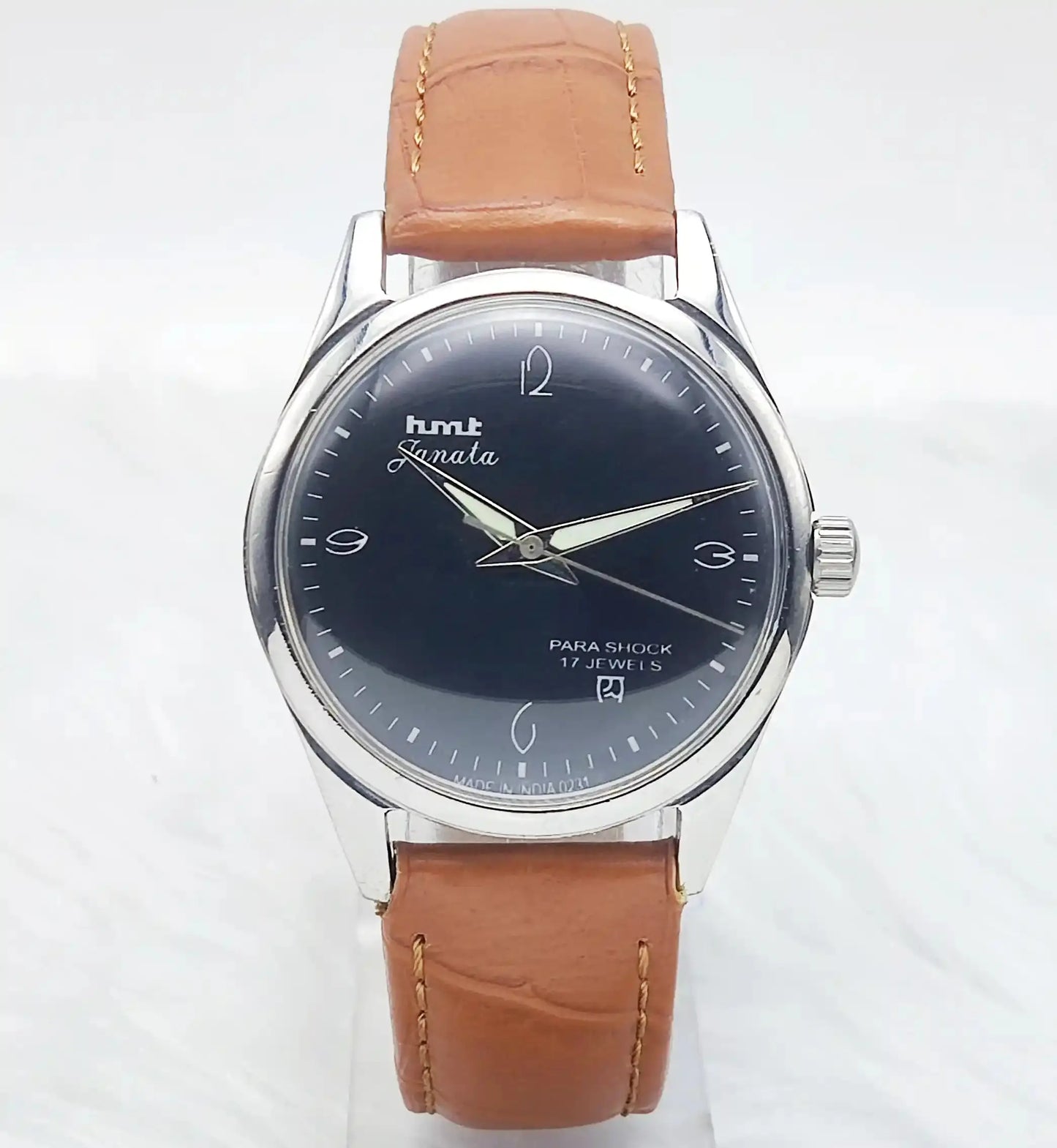 HMT Janata 17 Jewels Para Shock Black Dial Handwinding Watch Discover-Diamonds Physical