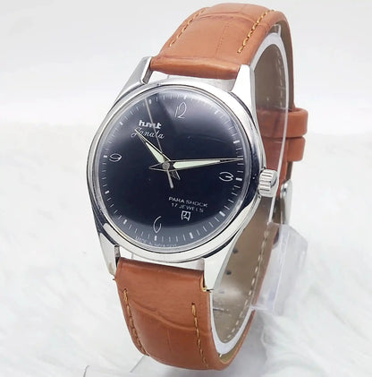 HMT Janata 17 Jewels Para Shock Black Dial Handwinding Watch Discover-Diamonds Physical