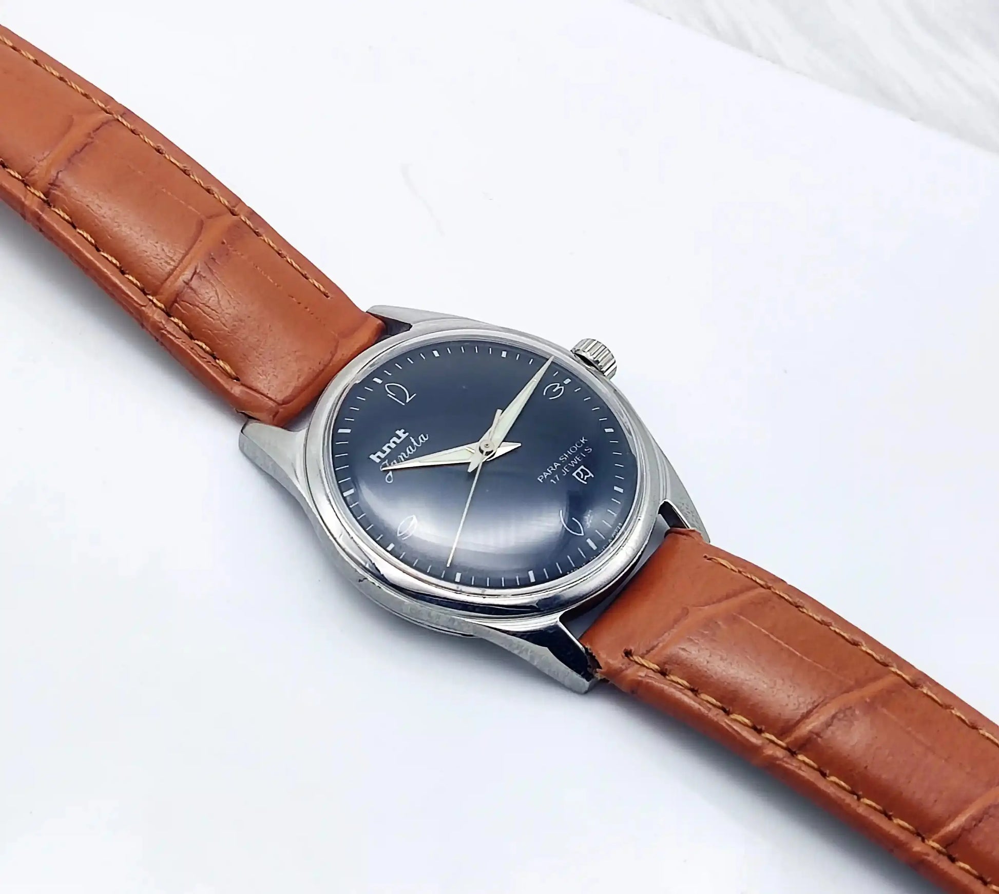 HMT Janata 17 Jewels Para Shock Black Dial Handwinding Watch Discover-Diamonds Physical